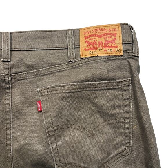 Levis 511 Men’s Jeans 40x32 Green Slim Straight Distressed Denim Vintage (245) - Picture 6 of 7
